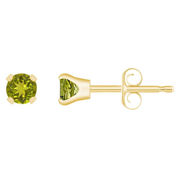 14k Gold Birthstone Stud Earrings - August