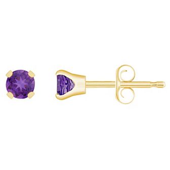 14k Gold Birthstone Stud Earrings