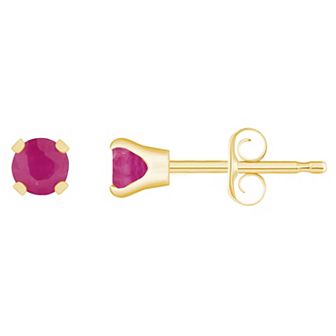 14k Gold Birthstone Stud Earrings