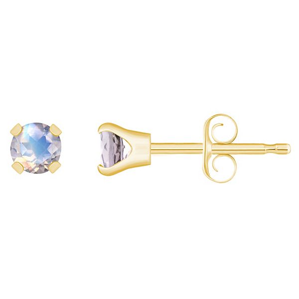 14k Gold Birthstone Stud Earrings - June