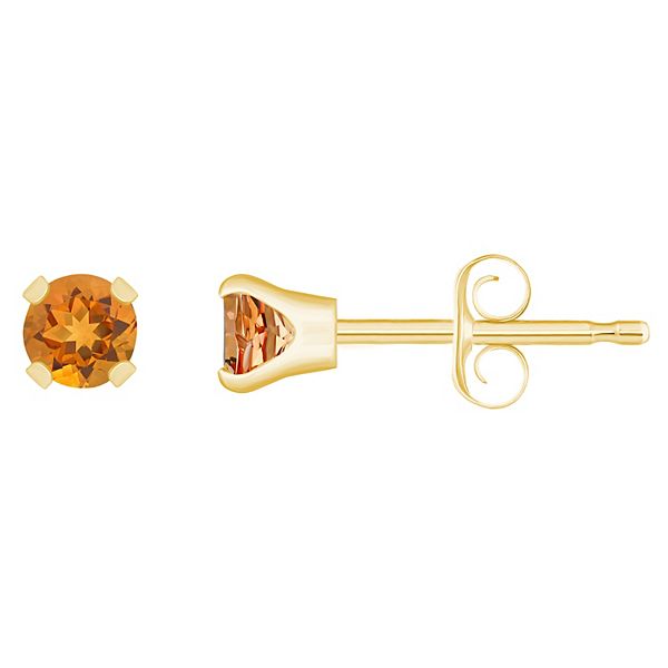 14k Gold Birthstone Stud Earrings - November