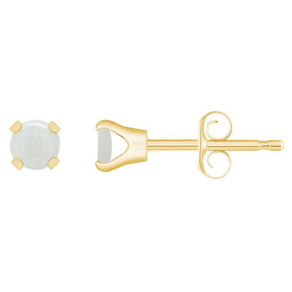 14k Gold Birthstone Stud Earrings - October