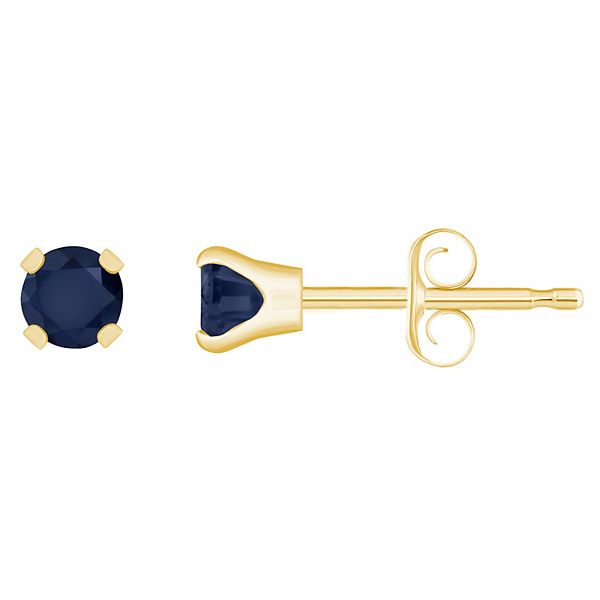 14k Gold Birthstone Stud Earrings - September