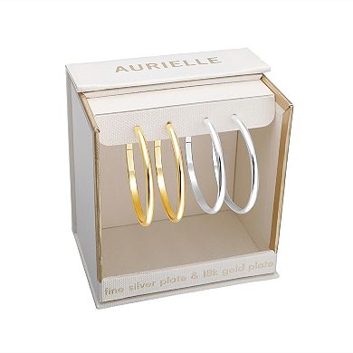Aurielle 40 mm Polished Hoop Earring Duo Set