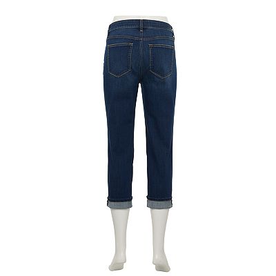 【KOOLOSET】Capri Regular Denim Sophie Bike Capri Jeans In Petite With Riveted Side Slits