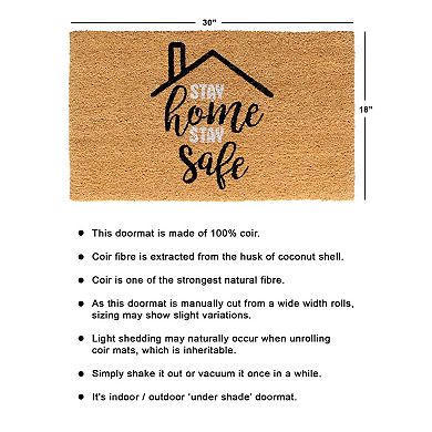 RugSmith Stay Home Stay Safe Doormat