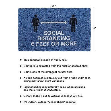 RugSmith Social Distancing Blue Doormat