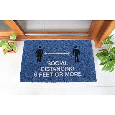 RugSmith Social Distancing Blue Doormat