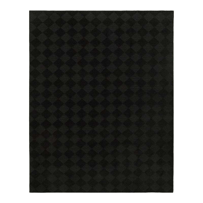 Garland Rug Diamond Geometric Rug, Black, 12X12 Ft