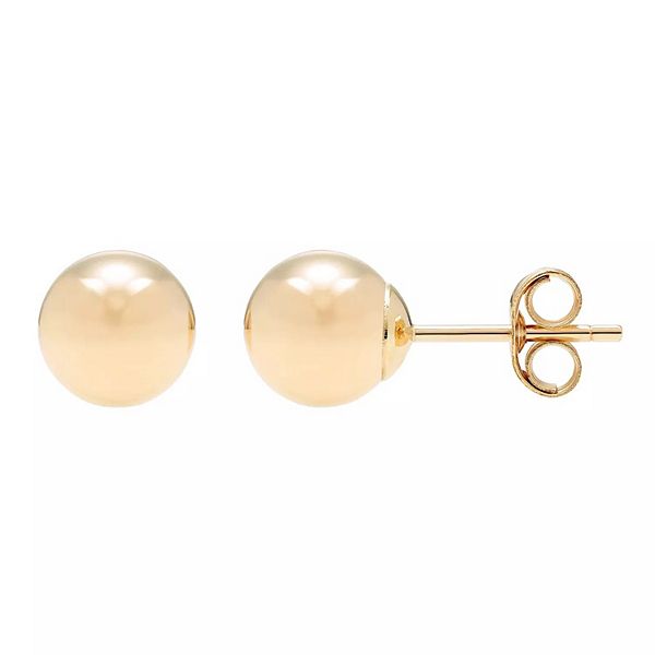 A M 14k Gold Ball Stud Earrings