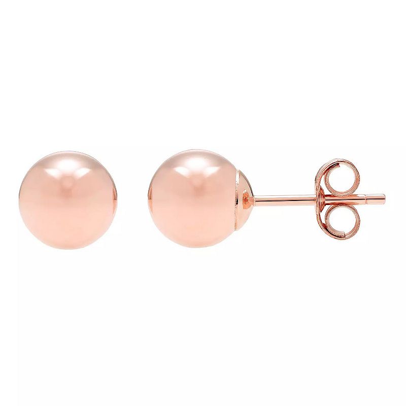 A&M 14k Gold Ball Stud Earrings, Womens, Size: 3MM, Pink