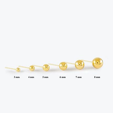 A&M 14k Gold Ball Stud Earrings