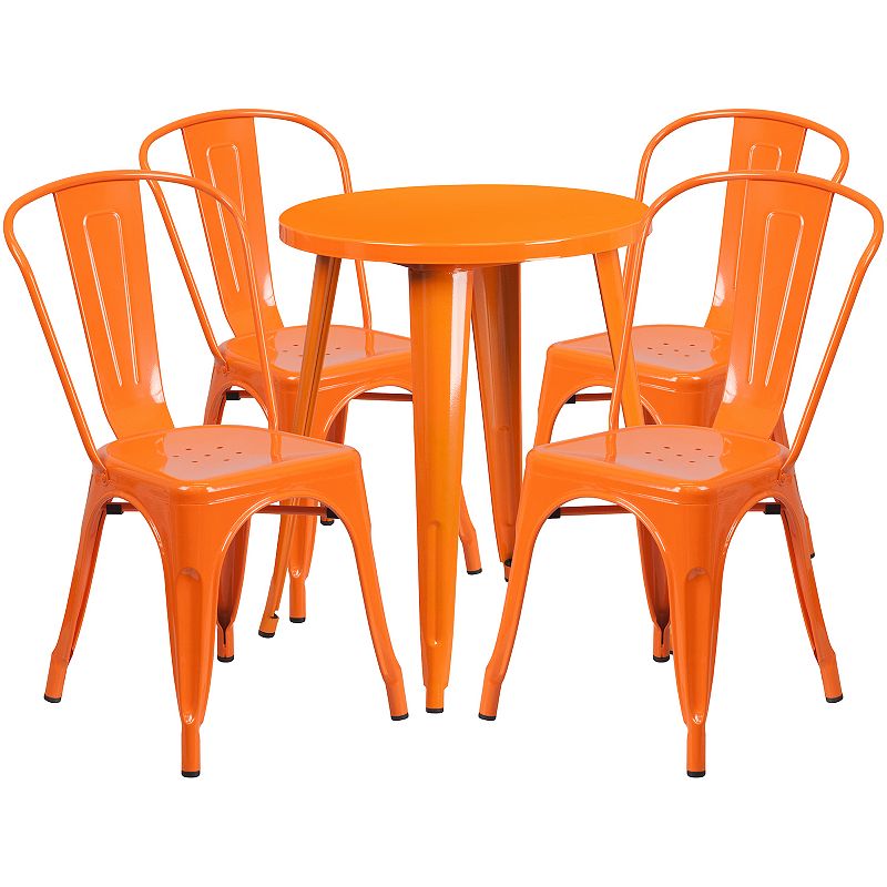 Flash Furniture Round Patio Table & Chair 5-piece Set, Orange