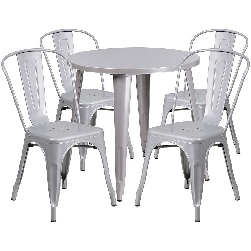 Flash Furniture Patio Dining Table & Chair 5-piece Set, Grey