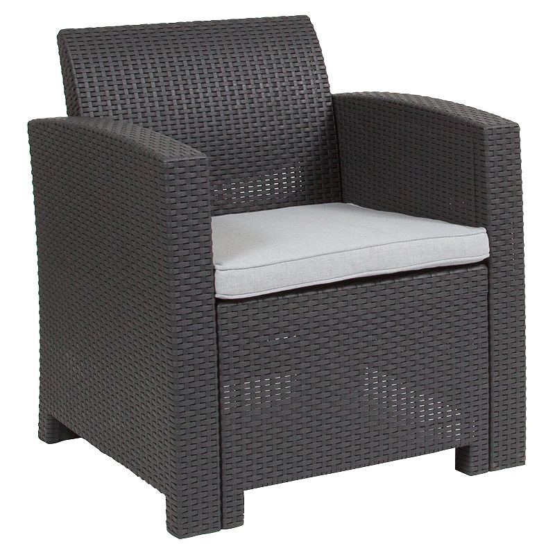 70183788 Flash Furniture Patio Arm Chair, Grey sku 70183788