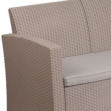 Flash Furniture Faux Rattan Patio Couch