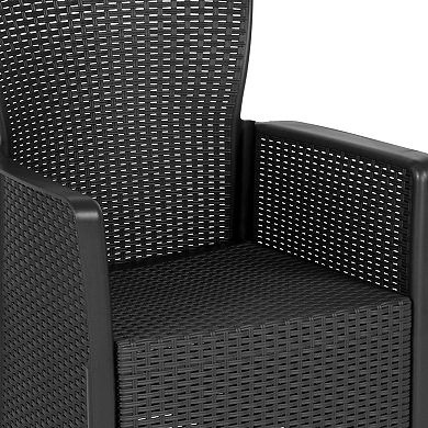 Flash Furniture Patio Arm Chair & End Table 3-piece Set