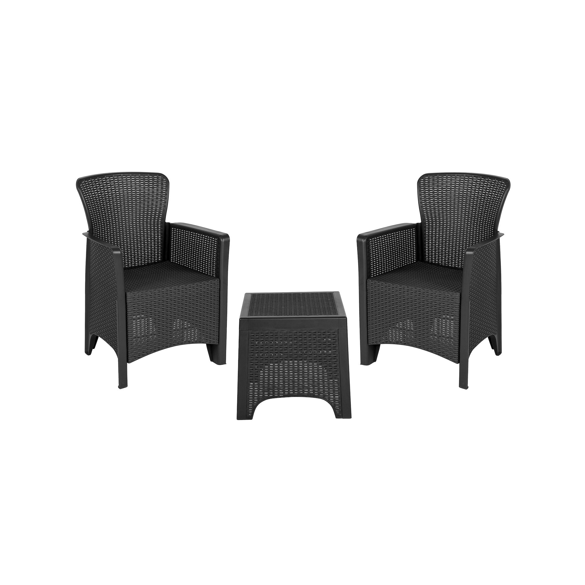 Flash Furniture Patio Arm Chair & End Table 3-piece Set, Dark Gray