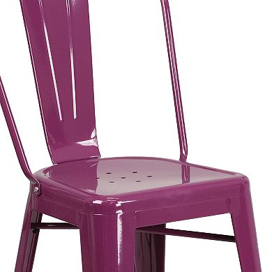 Flash Furniture Purple Indoor / Outdoor Counter Stool