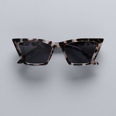 Women's Simply Vera Vera Wang Black & White Tortoiseshell Cat Eye Sunglasses