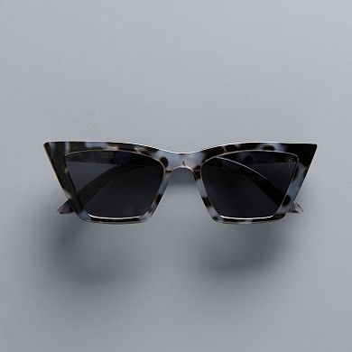 Women's Simply Vera Vera Wang Black & White Tortoiseshell Cat Eye Sunglasses