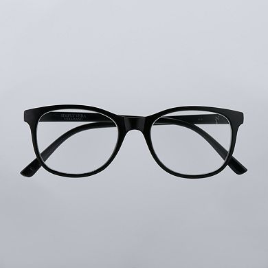 Women's Simply Vera Vera Wang 50mm Black Square Reading Glasses