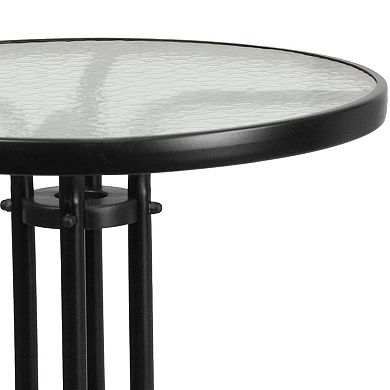 Flash Furniture 23.75-in. Round Glass Top Patio Table