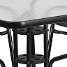 Flash Furniture Square Patio Table & Slat Back Chair 5-piece Set