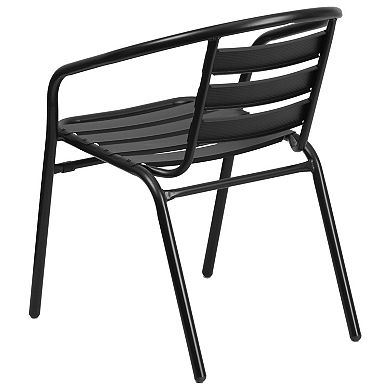 Flash Furniture Square Patio Table & Slat Back Chair 5-piece Set