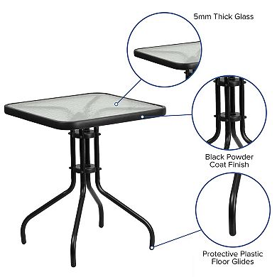 Flash Furniture 23.5-in. Square Glass Top Patio Table