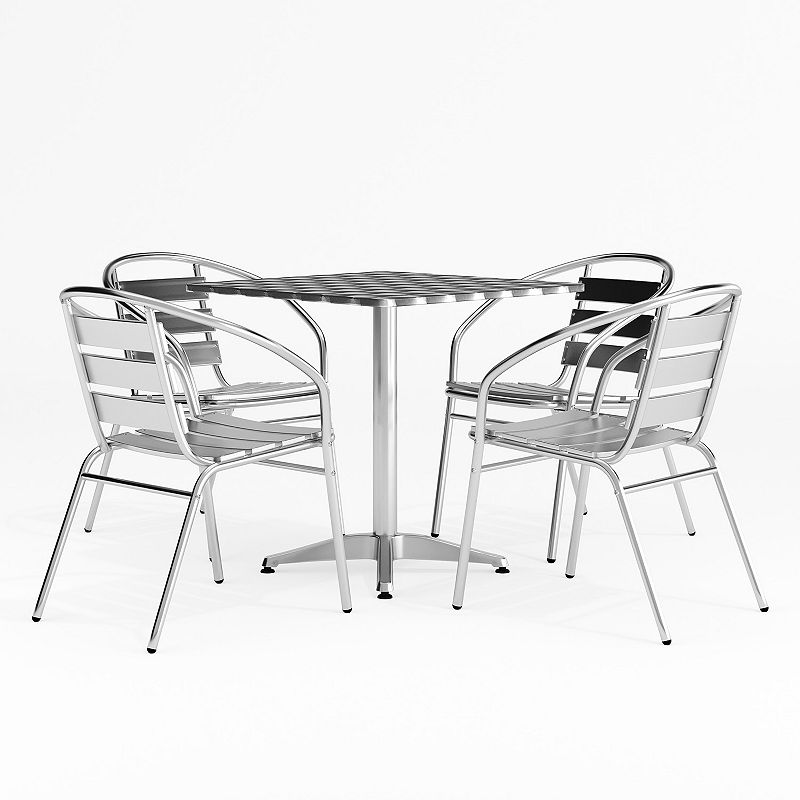 Flash Furniture 27.5-in. Square Patio Table & Chair 5-piece Set, Grey
