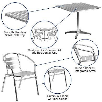 Flash Furniture 31.5-in. Square Patio Table & Chair 5-piece Set