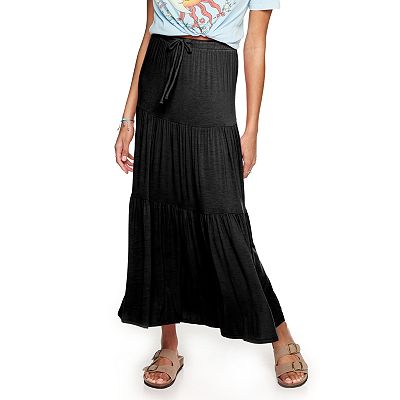 Long black skirt juniors best sale