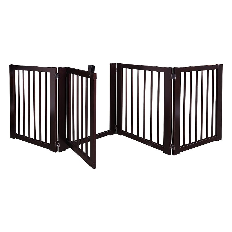 American Trails Free Standing Pet Gate with Door, Brown