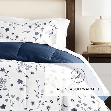 Home Collection Premium Down-Alternative Forget Me Not Reversible Comforter Set