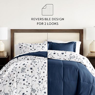 Home Collection Premium Down-Alternative Forget Me Not Reversible Comforter Set