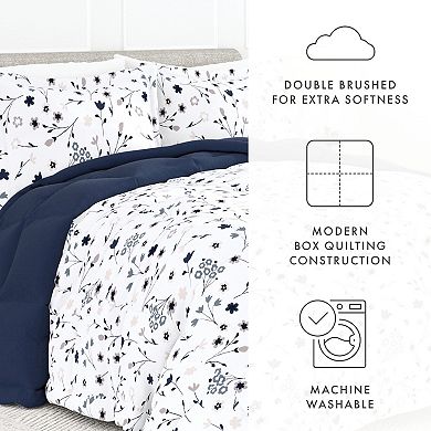 Home Collection Premium Down-Alternative Forget Me Not Reversible Comforter Set