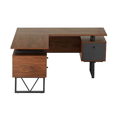 Techni Mobili Reversible L-Shape Computer Desk