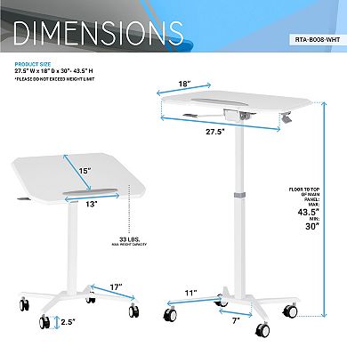 Techni Mobili Sit to Stand Laptop Computer Stand