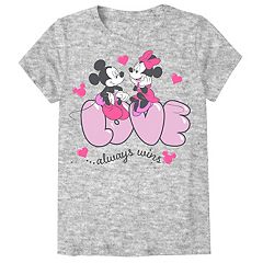 Disney's Minnie & Mickey Mouse Girls 7-16 & Plus Valentine's Day Tee