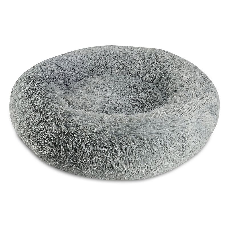 Canine Creations Donut Round Dog Pet Bed, Grey, Medium