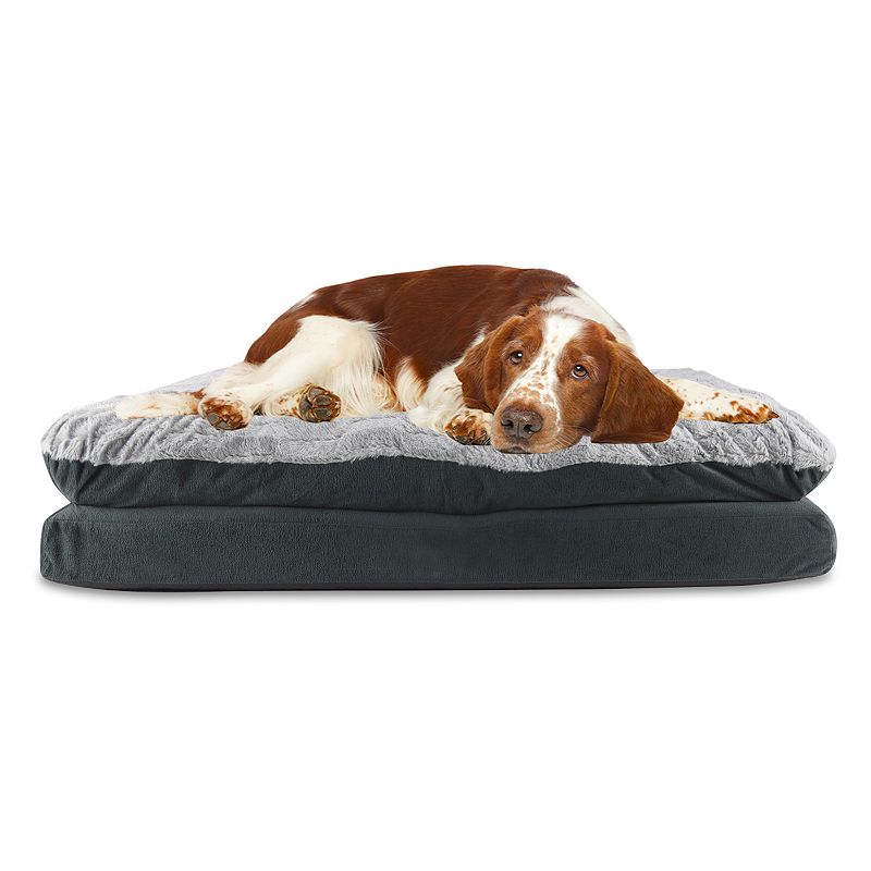 Canine Creations Pillow Topper Dog Pet Bed, Grey, Large