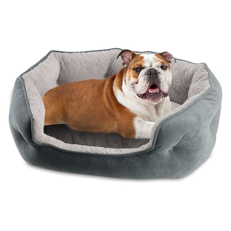 Canine Creations Oval Cuddler Dog Pet Bed, Grey, Small