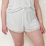 Plus Size LC Lauren Conrad Lace-Trim Pajama Shorts