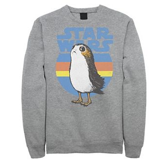 Men's Star Wars Last Jedi Porg Retro Stripes Logo Sweatshirt