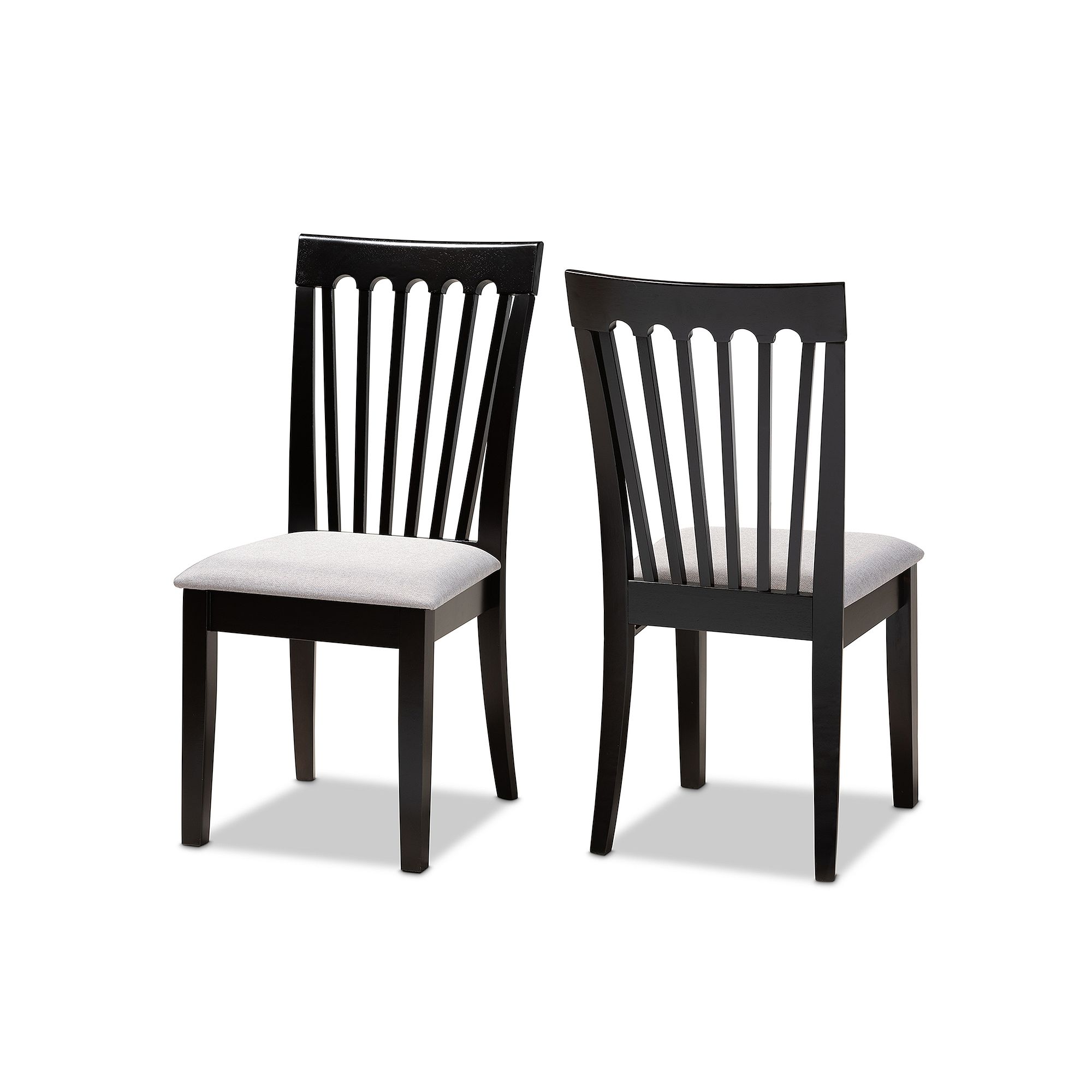 Baxton Studio Minette Dining Chair 2-piece Set, Gray Brown