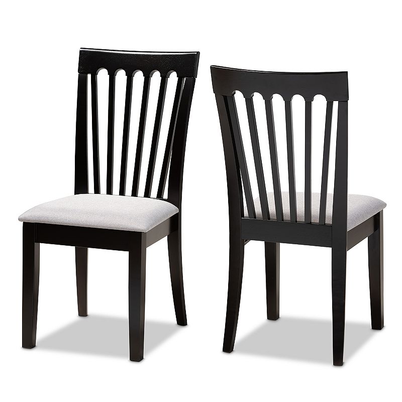 Baxton Studio Minette Dining Chair 2-piece Set, Grey