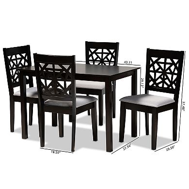 Baxton Studio Jackson Dining Table & Chair 5-piece Set
