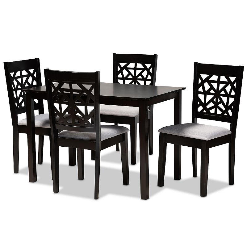 Baxton Studio Jackson Dining Table & Chair 5-piece Set, Grey