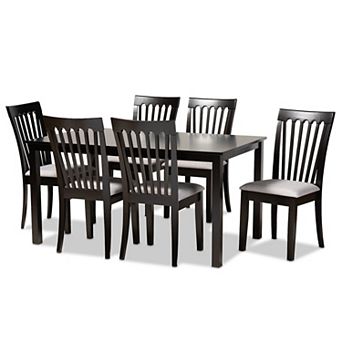 Baxton Studio Minette Dining Table & Chair 7 pc Set